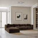 Meridian Shaggy Brown Corduroy Performance Fabric Modular Sectional IMAGE 2