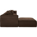 Meridian Shaggy Brown Corduroy Performance Fabric Modular Sectional IMAGE 4