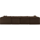 Meridian Shaggy Brown Corduroy Performance Fabric Modular Sectional IMAGE 5