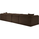 Meridian Shaggy Brown Corduroy Performance Fabric Modular Sectional IMAGE 7