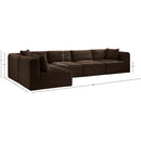 Meridian Shaggy Brown Corduroy Performance Fabric Modular Sectional IMAGE 12