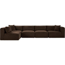 Meridian Shaggy Brown Corduroy Performance Fabric Modular Sectional IMAGE 3