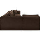 Meridian Shaggy Brown Corduroy Performance Fabric Modular Sectional IMAGE 4