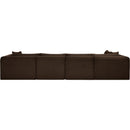 Meridian Shaggy Brown Corduroy Performance Fabric Modular Sectional IMAGE 5
