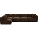Meridian Shaggy Brown Corduroy Performance Fabric Modular Sectional IMAGE 6