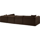 Meridian Shaggy Brown Corduroy Performance Fabric Modular Sectional IMAGE 7