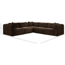 Meridian Shaggy Brown Corduroy Performance Fabric Modular Sectional IMAGE 11