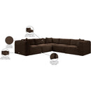 Meridian Shaggy Brown Corduroy Performance Fabric Modular Sectional IMAGE 12