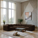 Meridian Shaggy Brown Corduroy Performance Fabric Modular Sectional IMAGE 2