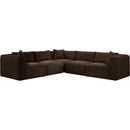 Meridian Shaggy Brown Corduroy Performance Fabric Modular Sectional IMAGE 3