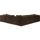 Meridian Shaggy Brown Corduroy Performance Fabric Modular Sectional IMAGE 5