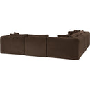Meridian Shaggy Brown Corduroy Performance Fabric Modular Sectional IMAGE 7