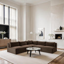 Meridian Shaggy Brown Corduroy Performance Fabric Modular Sectional IMAGE 2