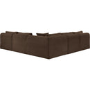 Meridian Shaggy Brown Corduroy Performance Fabric Modular Sectional IMAGE 5