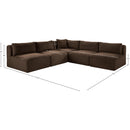Meridian Shaggy Brown Corduroy Performance Fabric Modular Sectional IMAGE 9