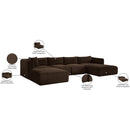 Meridian Shaggy Brown Corduroy Performance Fabric Modular Sectional IMAGE 13