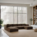 Meridian Shaggy Brown Corduroy Performance Fabric Modular Sectional IMAGE 2