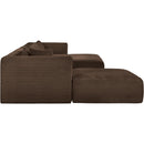 Meridian Shaggy Brown Corduroy Performance Fabric Modular Sectional IMAGE 4