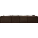 Meridian Shaggy Brown Corduroy Performance Fabric Modular Sectional IMAGE 5