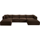 Meridian Shaggy Brown Corduroy Performance Fabric Modular Sectional IMAGE 6