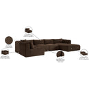 Meridian Shaggy Brown Corduroy Performance Fabric Modular Sectional IMAGE 13