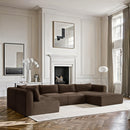 Meridian Shaggy Brown Corduroy Performance Fabric Modular Sectional IMAGE 2