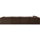 Meridian Shaggy Brown Corduroy Performance Fabric Modular Sectional IMAGE 5