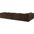 Meridian Shaggy Brown Corduroy Performance Fabric Modular Sectional IMAGE 7