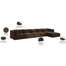 Meridian Shaggy Brown Corduroy Performance Fabric Modular Sectional IMAGE 13