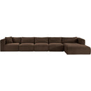 Meridian Shaggy Brown Corduroy Performance Fabric Modular Sectional IMAGE 3