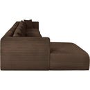 Meridian Shaggy Brown Corduroy Performance Fabric Modular Sectional IMAGE 4