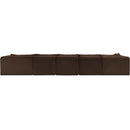 Meridian Shaggy Brown Corduroy Performance Fabric Modular Sectional IMAGE 5