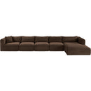Meridian Shaggy Brown Corduroy Performance Fabric Modular Sectional IMAGE 6