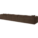 Meridian Shaggy Brown Corduroy Performance Fabric Modular Sectional IMAGE 7