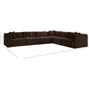 Meridian Shaggy Brown Corduroy Performance Fabric Modular Sectional IMAGE 12