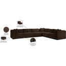 Meridian Shaggy Brown Corduroy Performance Fabric Modular Sectional IMAGE 13