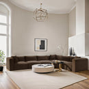 Meridian Shaggy Brown Corduroy Performance Fabric Modular Sectional IMAGE 2