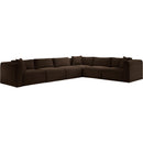 Meridian Shaggy Brown Corduroy Performance Fabric Modular Sectional IMAGE 3
