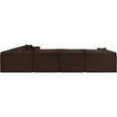Meridian Shaggy Brown Corduroy Performance Fabric Modular Sectional IMAGE 5
