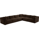Meridian Shaggy Brown Corduroy Performance Fabric Modular Sectional IMAGE 6