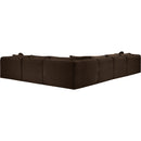 Meridian Shaggy Brown Corduroy Performance Fabric Modular Sectional IMAGE 7