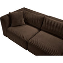 Meridian Shaggy Brown Corduroy Performance Fabric Modular Sectional IMAGE 9