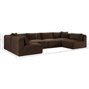 Meridian Shaggy Brown Corduroy Performance Fabric Modular Sectional IMAGE 12