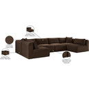 Meridian Shaggy Brown Corduroy Performance Fabric Modular Sectional IMAGE 13