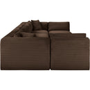 Meridian Shaggy Brown Corduroy Performance Fabric Modular Sectional IMAGE 4