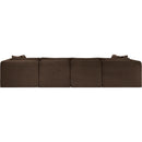 Meridian Shaggy Brown Corduroy Performance Fabric Modular Sectional IMAGE 5
