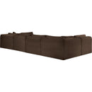 Meridian Shaggy Brown Corduroy Performance Fabric Modular Sectional IMAGE 7