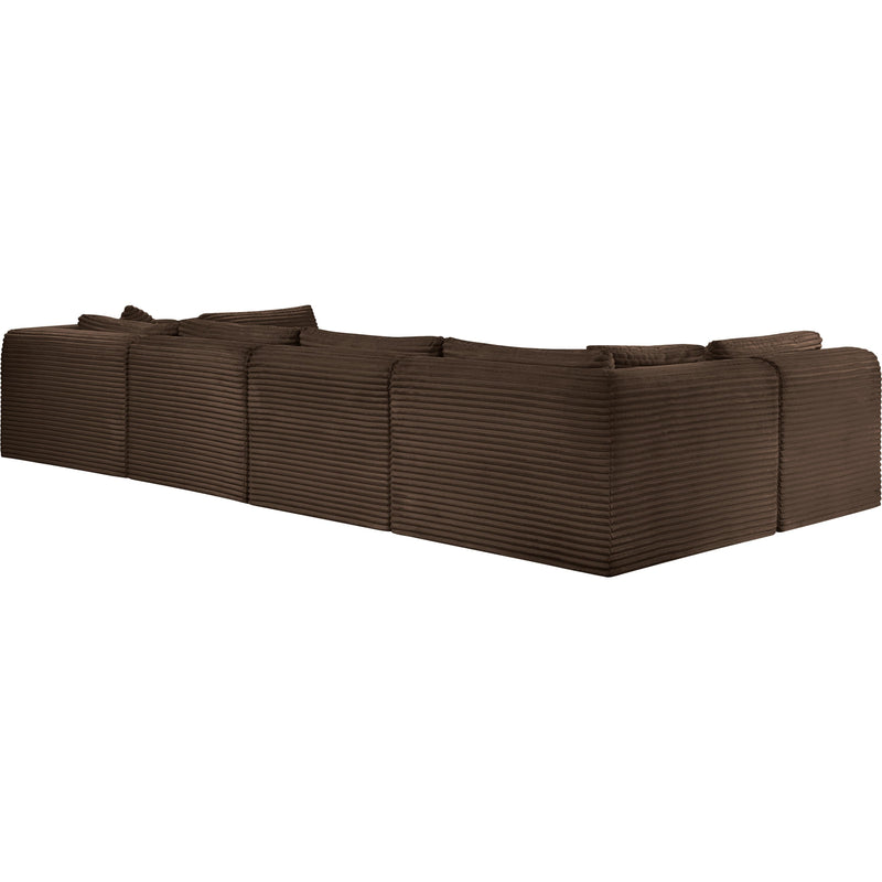 Meridian Shaggy Brown Corduroy Performance Fabric Modular Sectional IMAGE 7
