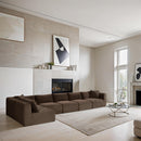 Meridian Shaggy Brown Corduroy Performance Fabric Modular Sectional IMAGE 2