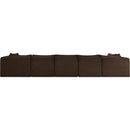Meridian Shaggy Brown Corduroy Performance Fabric Modular Sectional IMAGE 4